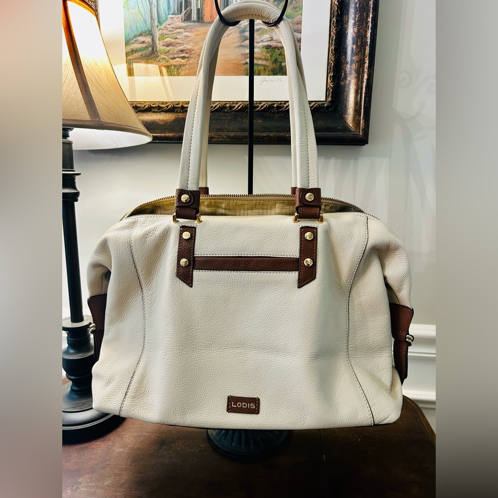 Lodis Cream and Brown Shoulder Bag